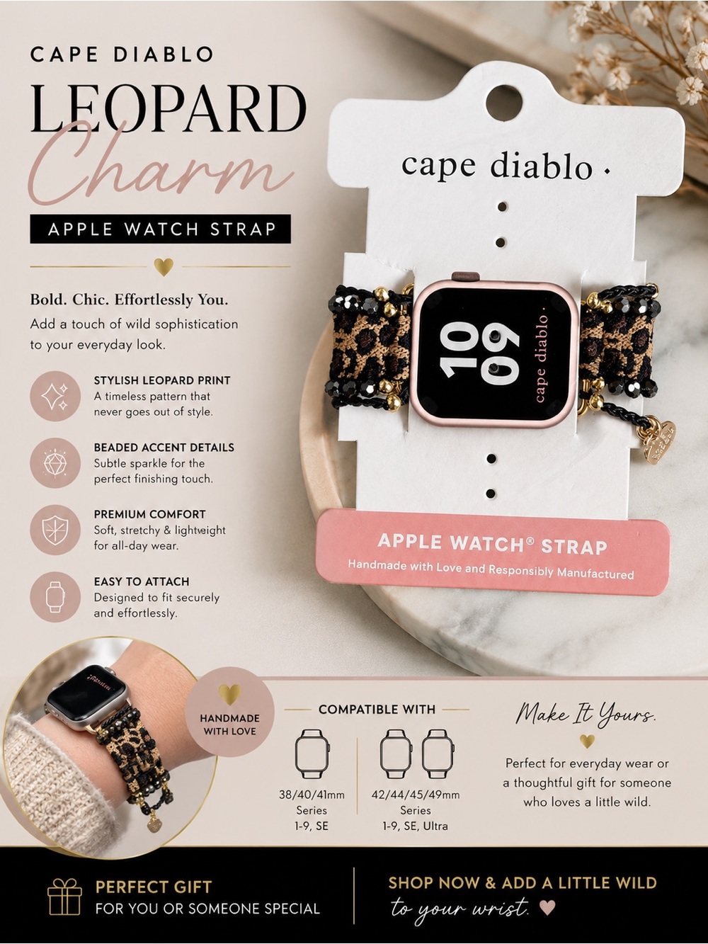 NWT cape diablo Safari Chic Apple Watch Strap
